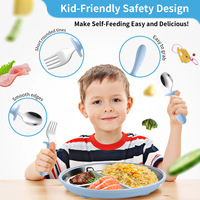 Ensemble de vaisselle pour enfants en acier inoxydable, assiette divisée avec couvercle en silicone de qualité alimentaire, assiette à 4 points d'aspiration robuste, facile à nettoyer