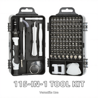Kit de tournevis magnétique de précision 115-en-1 en chrome, personnalisable OEM, pour réparation de téléphones portables, qualité professionnelle, électronique
