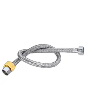 Double Head Stainless Steel Braided Hose Toilet High Pressure Explosion-proof Inlet Pipe Cold and Hot Water Faucet Hose