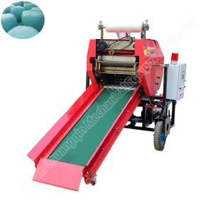 Bag corn silage press packing baling manual hay baler machine