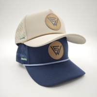 Gorra de Golf Premium de 5 Paneles con Parche de Cuero Personalizado, MOQ Bajo, Logotipo de Marca OEM, Etiqueta de Gamuza Grabada, Alta Calidad, Unisex, Estilo Oxford