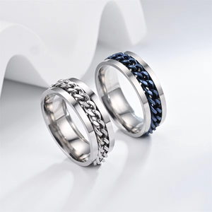 <span class=keywords><strong>Vintage</strong></span> altın kaplama paslanmaz çelik döndür zincir yüzük erkek ve kadın küme yüzükler moda <span class=keywords><strong>Vintage</strong></span> kadın takı - Product Image 5