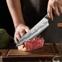Ensemble de 7 couteaux de cuisine luxueux en bois de Pakka, acier inoxydable à haute teneur en carbone, couteau de chef, Kiritsuke, Santoku, couteau à désosser, couteau utilitaire