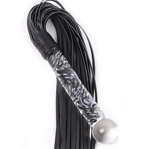 Fouet Flogger En Cuir - Manche Acier - Couleur Vert Citron - Neuf