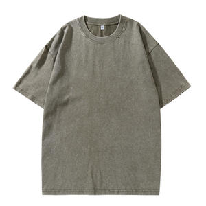 230 Gsm Hombres Primavera Retro Old Craft High Street Wash Camiseta suelta Camiseta transfronteriza Camisetas de lavado ácido - Product Image 6