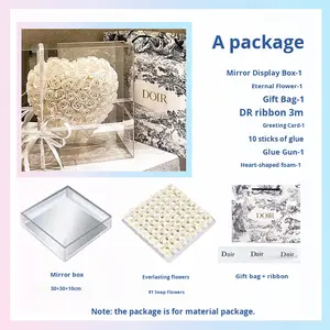 Cadeau d'anniversaire pour fille, meilleure amie, <span class=keywords><strong>rose</strong></span> éternelle haut <span class=keywords><strong>de</strong></span> gamme, coffret cadeau, bouquet fait main, petite amie, Saint-Valentin, Noël - Product Image 6