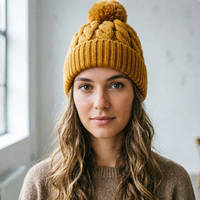 Bonnet en tricot épais personnalisé, doublure polaire chaude, bonnet d'hiver doux pour hommes et femmes, vente en gros OEM