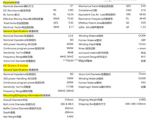 Loa đồng trục cao cấp 1275-135, 12 inch, <span class=keywords><strong>450W</strong></span> RMS, cuộn dây 3 inch, 8-16 Ohm, nón carbon, nam châm Neodymium, dùng cho sự kiện ngoài trời - Product Image 6