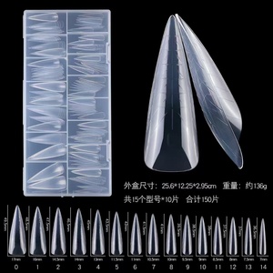 150Pcs Màu Hồng Màu Xanh Đầy Đủ Bìa Nhanh Chóng Xây Dựng Khuôn Acrylic Top Hình Thức Lời Khuyên Pháp Móng Tay Kép Hình Thức Với Các Cạnh Bên Trong - Product Image 3