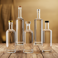 Bouteille en verre vide pour spiritueux, échantillon gratuit, 500ml 700ml 750ml 1000ml, pour Vodka, Gin, Rhum, Tequila, avec bouchons