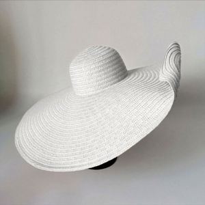 Chapeau de paille vintage haut de gamme écologique à large bord, pliable, pour les vacances à la plage, unisexe pour adultes - Product Image 2