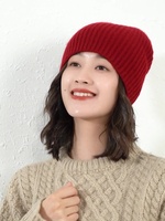 Marque de créateur de mode de luxe Chapeaux d'hiver en pur cachemire pour femmes Logo personnalisé Bonnets en cachemire côtelé chauds
