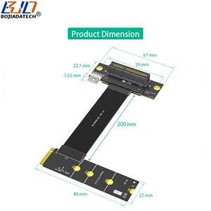 270องศาย้อนกลับ pcy-e 4.0สล็อต4X R-Type NGFF <span class=keywords><strong>M</strong></span>.2 NVMe Key-<span class=keywords><strong>M</strong></span> สายอะแดปเตอร์การ์ด Riser 0.2M SATA 15PIN สายไฟ - Product Image 3