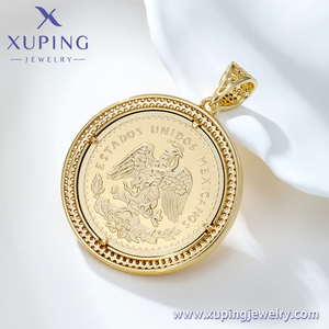 X000684866 Xuping <span class=keywords><strong>Jewelry</strong></span> <span class=keywords><strong>14K</strong></span> Chapado en oro Moneda de moda Big Rapper Hiphop Hombres Colgante - Product Image 3