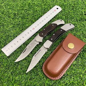 Cuchillo de Camping de Acero de Damasco con Mango de Ébano de Alta Dureza, Cuchillo Multifuncional Portátil para Exteriores OEM - Product Image 1
