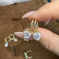 Boucles d'oreilles pendantes vintage en moissanite VVS, argent sterling 925 plaqué or 18 carats, bijoux fins pour femmes, luxe