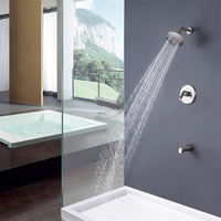 Mitigeur de douche encastré en laiton poli, thermostatique, à valve d'équilibrage de pression, avec noyau céramique, style pluie carré mural