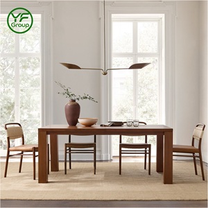 Vente directe d'usine, table à manger carrée moderne <span class=keywords><strong>en</strong></span> bois massif, pieds épais, style extensible, pour restaurant, usage commercial - Product Image 3