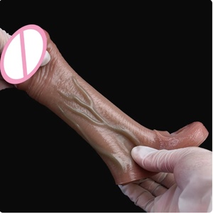 Silicone Male Masturbator Penis Sleeve Open-ended Realistic <b>Dildo</b> Sheath Cock Enlargement Sex Toys for Men Skin Touch - Product Image 5