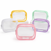 Mini pochette transparente en PVC avec fermeture éclair, mousqueton, petite bourse à monnaie, sac porte-clés, organisateur de câbles d'écouteurs, Kawaii, vente en gros