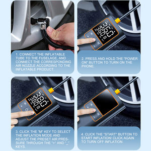 Pompa udara ban mobil portabel pintar harga pabrik 2025 baru kompresor udara Inflator ban dengan lampu LCD - Product Image 6