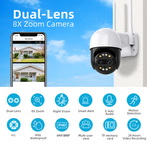 8MP 4k PTZ <span class=keywords><strong>IP</strong></span> <span class=keywords><strong>Camera</strong></span> 8X <span class=keywords><strong>Zoom</strong></span> dual-ống kính con người phát hiện CCTV <span class=keywords><strong>Camera</strong></span> ngoài trời cctv WIFI video Giám sát <span class=keywords><strong>camera</strong></span> icsee Alexa - Product Image 2