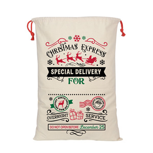 Custom logo <b>Christmas</b> <b>Gift</b> <b>Bag</b> Drawstring <b>Bag</b> Canvas - Product Image 2