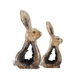 <b>Light</b> Luxury Transparent Gold Foil <b>Rabbit</b> Ornament High-End Epoxy Resin Artistic Folk Art Home Living Room Wine Cabinet TV - Product Image 5