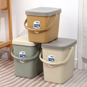 Yongxin Story Rectangular Storage <b>Bucket</b> <b>With</b> <b>Lid</b> Multi Purpose Household Kitchen Large Capacity Hand Held <b>Bucket</b> - Product Image 1