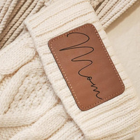 Casquette personnalisée brodée à coudre, avec patchs ronds vierges en cuir véritable pour gravure à chaud, pour femme - Vente en gros fabricant