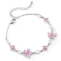 Bracelet fleur rose chaud transfrontalier lumière luxe dame tempérament sens de haute qualité des filles accessoires de mode