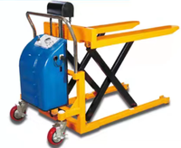Chariot élévateur à fourche électrique 1T 1.5 Cric hydraulique manuel Transpalette électrique mobile à haute levée de type ciseaux
