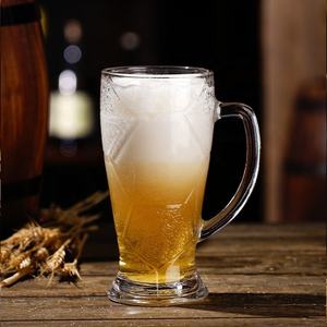 Vasos de Cerveza Gruesos al por Mayor, Vasos de Cerveza Alemanes Gigantes de 1 Litro con Relieve de Diamantes a Rayas, Vasos de Cerveza de Piña - Product Image 2