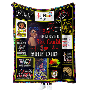 Bán chạy nhất tùy chỉnh y tá chủ đề lông cừu flannel ném Chăn điều dưỡng tốt nghiệp đánh giá cao quà tặng cho y tá - Product Image 5