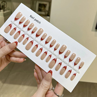 Kit de 30 faux ongles à presser de luxe écologiques en PMMA, formes amandes, haute qualité, application facile XR-02 – Nouveauté 2026, Vente Flash