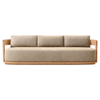 Neues Design Patio Outdoor-Sofa Massivholz Luxus Teakholz Gartenmöbel Langlebiges Villa Hinterhof Garten-Sofa-Set