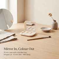 Boîtier compact cosmétique carré arrondi avec miroir et plateau divisé en ABS pour fards à paupières et poudres en vrac, personnalisable