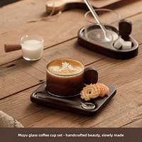Ensemble de tasses à café rétro en verre borosilicate de luxe léger et créatif pour latte concentré infusé à froid