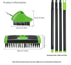 3-in-1 Telescopic Steel Wire Weeding Brush Interchangeable Heads Patio Tile Gap Moss <b>Weed</b> Cleaning Garden <b>Tool</b> Kit - Product Image 6