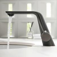 Robinet de salle de bain à poignée unique, mitigeur de lavabo moderne à poser sur le comptoir avec aérateur nid d'abeille et valve en céramique