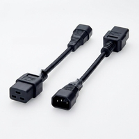 Câble d'alimentation HENG-WELL IEC C14 vers C19, 16 14AWG 15A/250V, isolé en PVC, pour PDU, PSU, UPS, armoire rack, serveurs