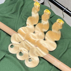 ผมต่อแบบ Double Drawn สีบลอนด์ 613 แบบ Body Wave แท้ 100% ผมบราซิลแบบไม่ผ่านกระบวนการ 613 ผมมนุษย์แท้ - Product Image 3