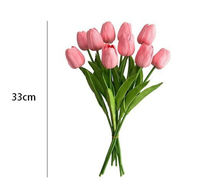 Lot de 10 mini-tulipes artificielles en PU pour décoration intérieure, accessoires de photographie de mariage, aménagement paysager, Saint-Valentin, vente en gros