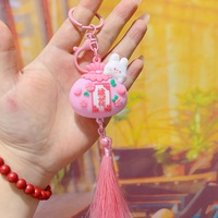 Vente chaude Fortune Bonne Chance Porte-Monnaie Porte-clés Pendentif Exquis Voiture Mignon Dessin Animé En Plastique PVC Léger Couple Promotion