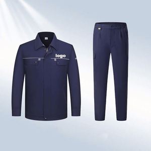 Ensembles d'uniformes de travail de haute qualité, respirants, résistants à l'usure, avec impression de logo, manches longues, unisexes - Product Image 2