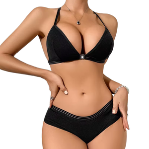 Women Bra Panty Set Soft Cotton 2 Piece Backless Breathable Daily <b>Lingerie</b> High Quality <b>Teen</b> Girls - Product Image 1