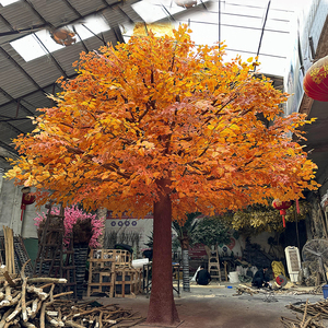 Hojas artificiales doradas, árboles de Banyan, plantas grandes de imitación para árboles de simulación al aire libre, tronco de fibra de vidrio, árbol grande - Product Image 6