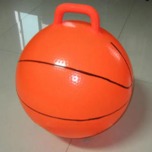 Pelota de baloncesto con tolva de PVC para niños de 45cm, pelota de salto inflable para ejercicio de equilibrio, mango de salto para aula, escuela, parques acuáticos - Product Image 1