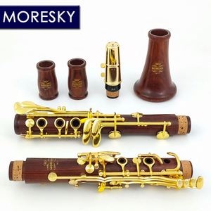 คลาริเน็ต MORESKY ระดับมืออาชีพ ไม้โรสวูด บีแฟลต ชุบทอง 17 คีย์ ไม้โมเพนแท้ ปรับแต่งได้ รุ่น M17 (OEM) - Product Image 2