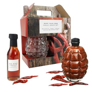 Crea il Tuo Set Regalo di Salsa Piccante, Regalo Originale per Uomini, Design a Forma di Granata, Regalo Perfetto per la Festa del Papà - Product Image 1
